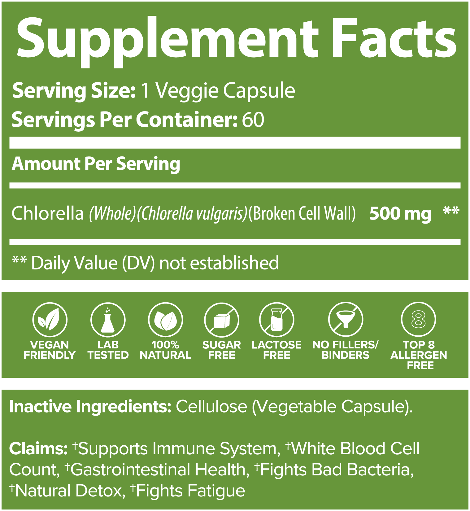 Chlorella supplement facts